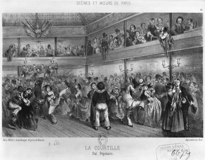 La Courtille, popular dance, engraved by Yves by French School